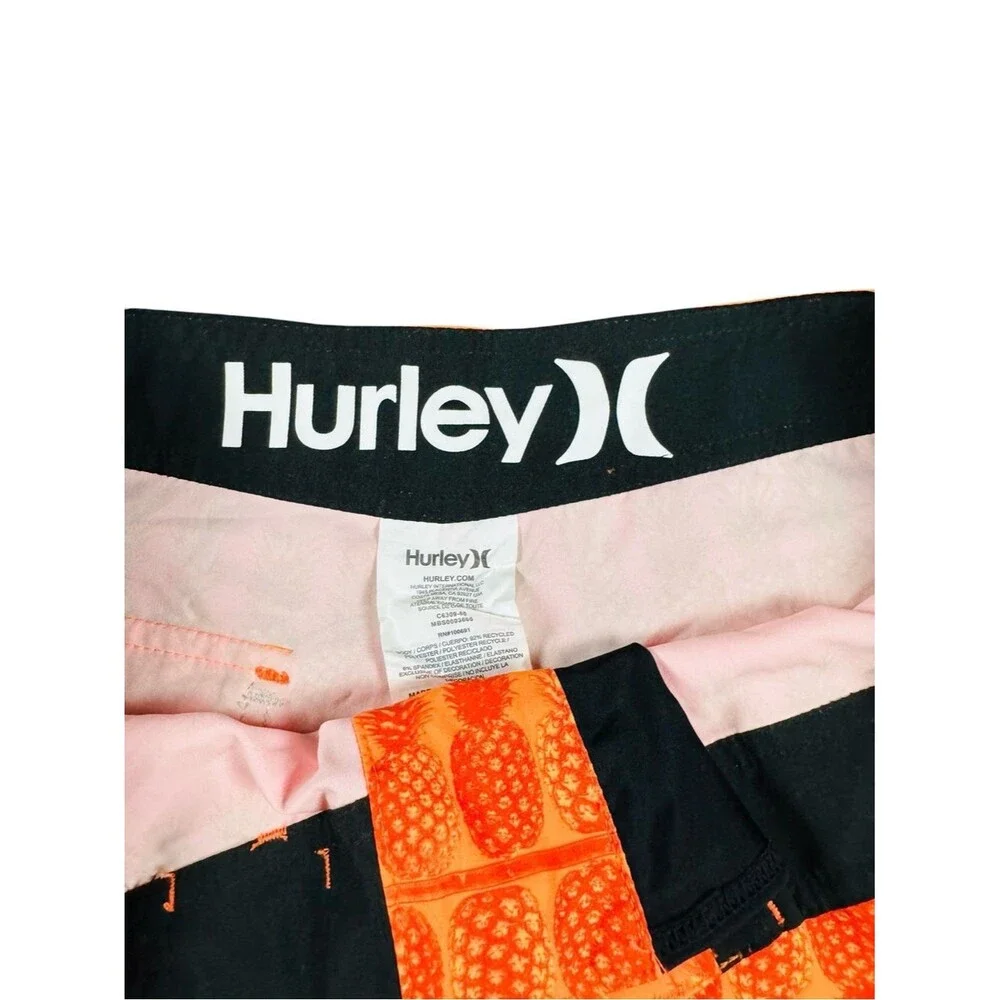 Hurley Phantom Pineapple Board Shorts Mens 30 Neon Orange Surf Swim Trunks Beach